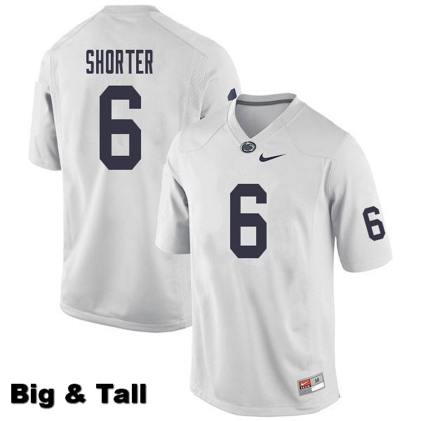 NCAA Nike Men's Penn State Nittany Lions Justin Shorter #6 College Football Authentic Big & Tall White Stitched Jersey TVH5698DE